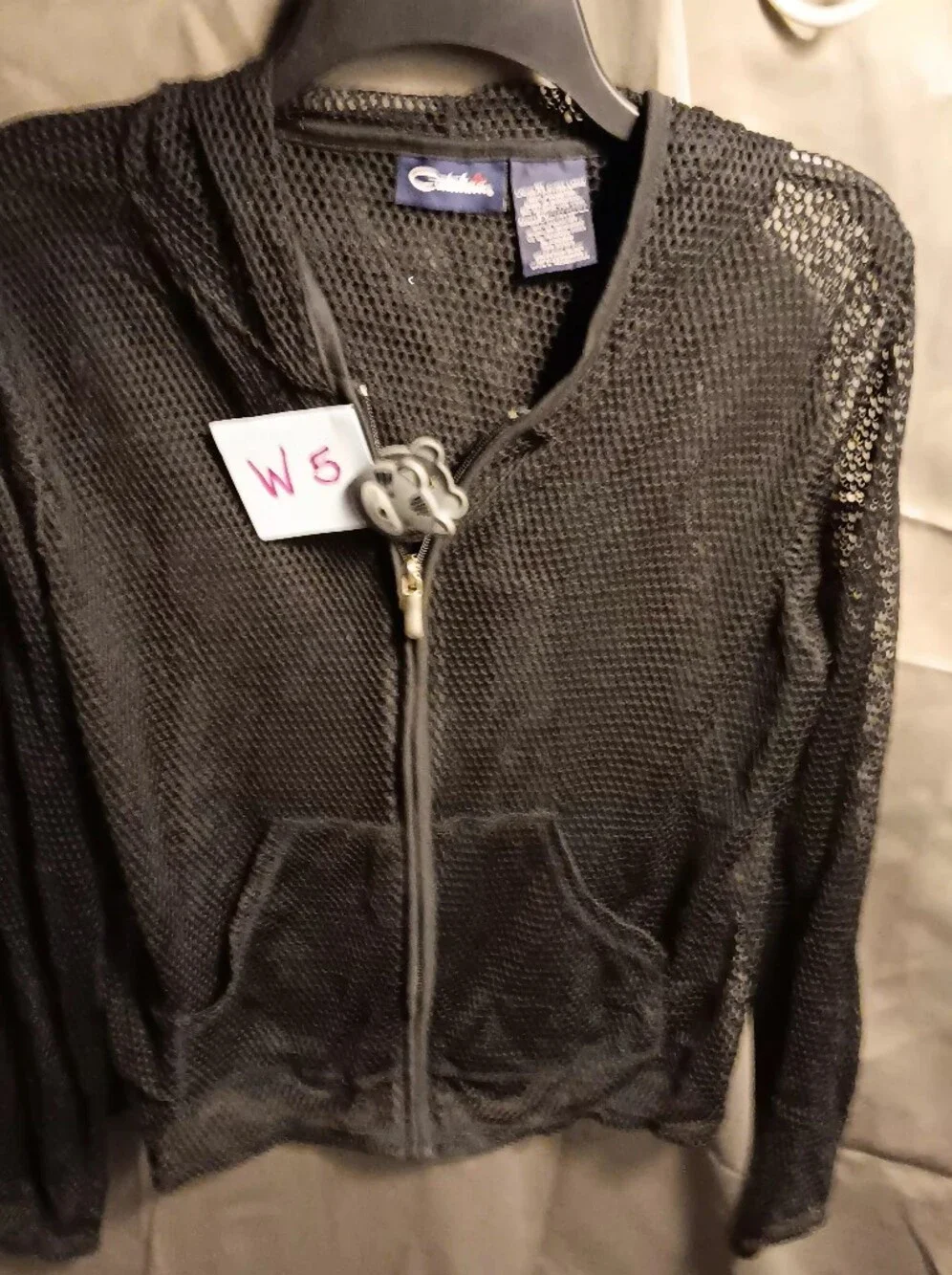 Catalina Black Mesh Zip Swim Coverup Hoodie